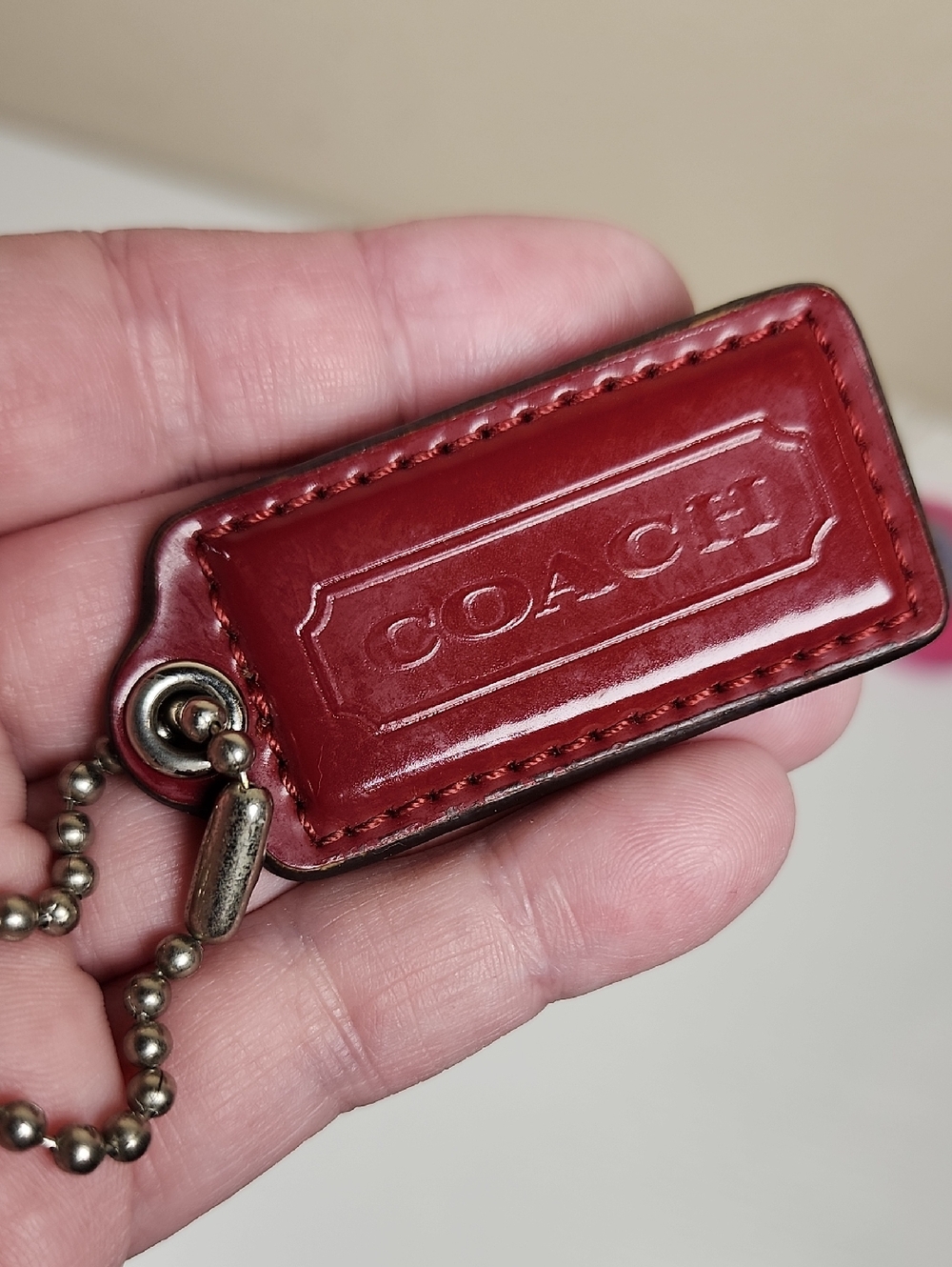 Coach Y2K Red Patent Leather Hangtag